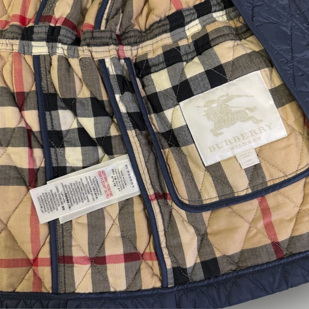 Burberry Navy Quilted Kids Jacket - Picture 6 of 11